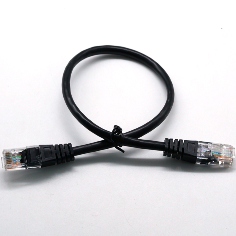 RJ45 8PIN Транспарентна глава 24/26AWG Црна етернет мрежа Кабел LAN Кабел Електрична жица